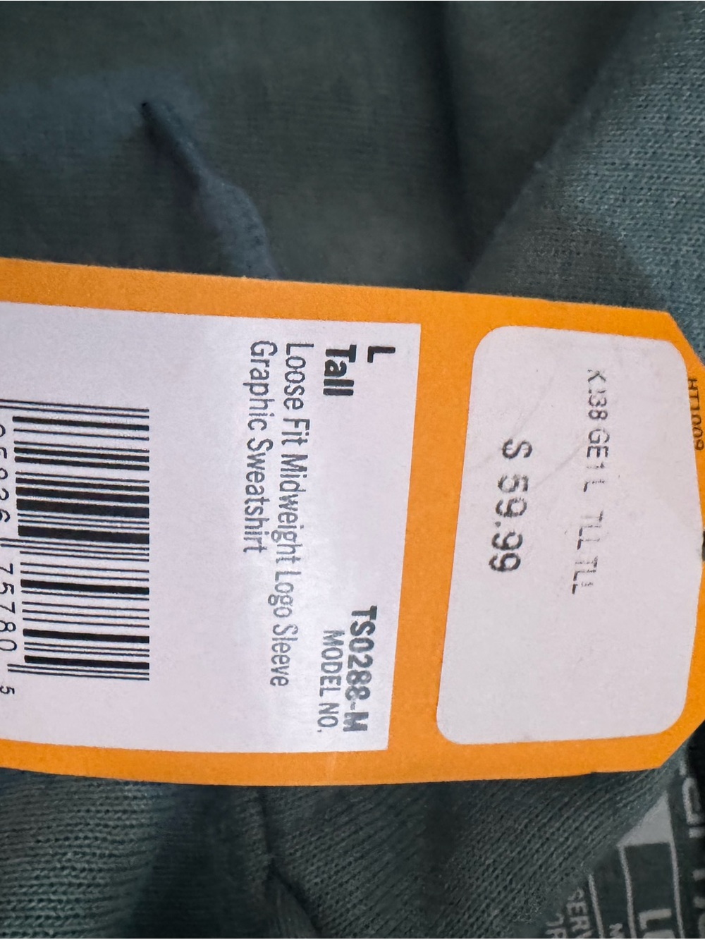 New it’s tags mens large Carhartt Teal Green Pullover Hooded Sweatshirt - Picture 4 of 4
